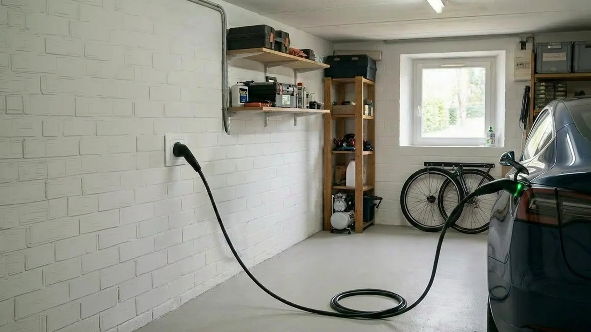 recharge d'une voiture electrique sur une prise domestique